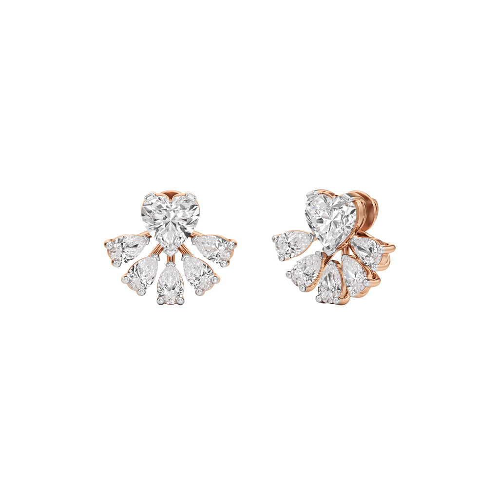 6.50Ct Heart Shape Fancy Studs Earrings