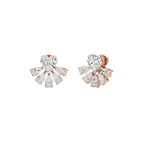 6.50Ct Heart Shape Fancy Studs Earrings