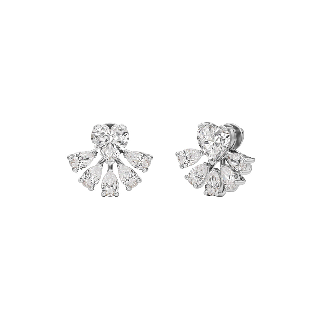6.50Ct Heart Shape Fancy Studs Earrings