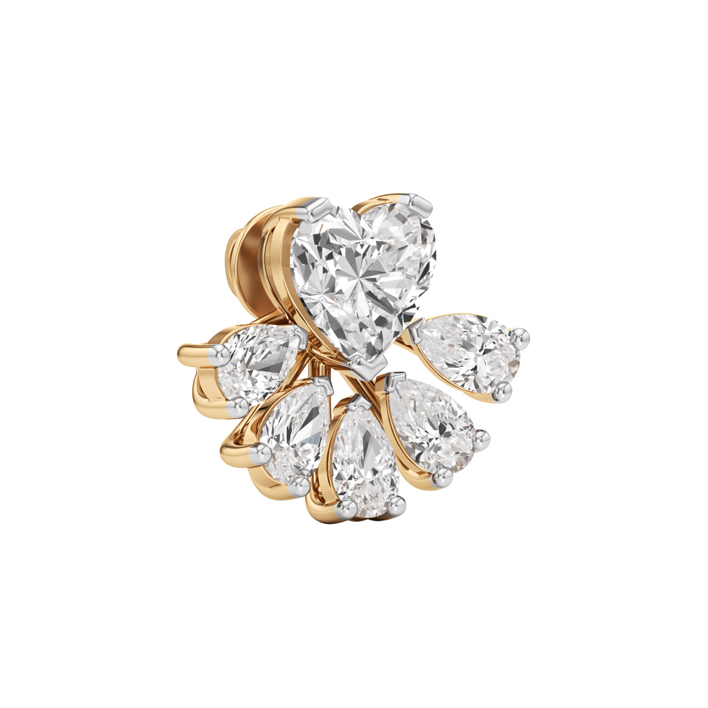6.50Ct Heart Shape Fancy Studs Earrings