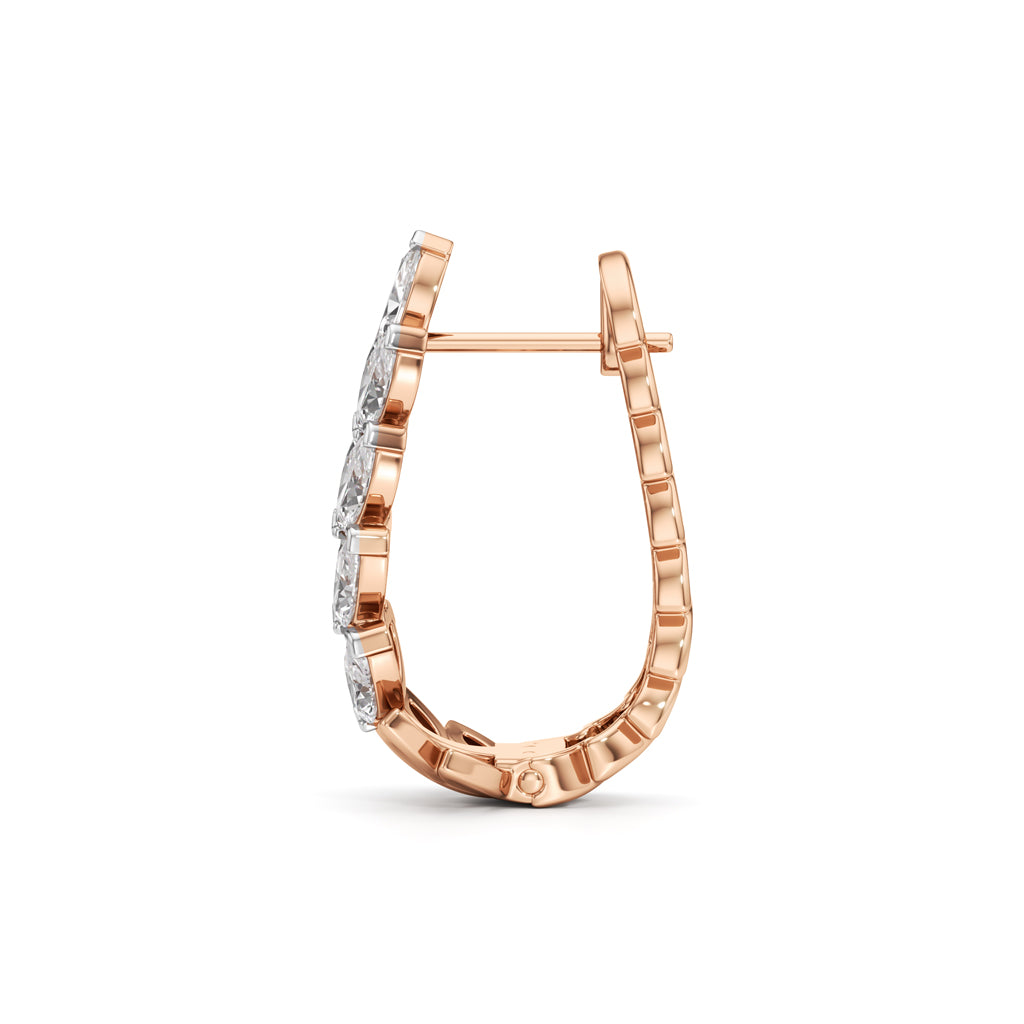 1.75Ct Marquise Shape Hoops Earrings