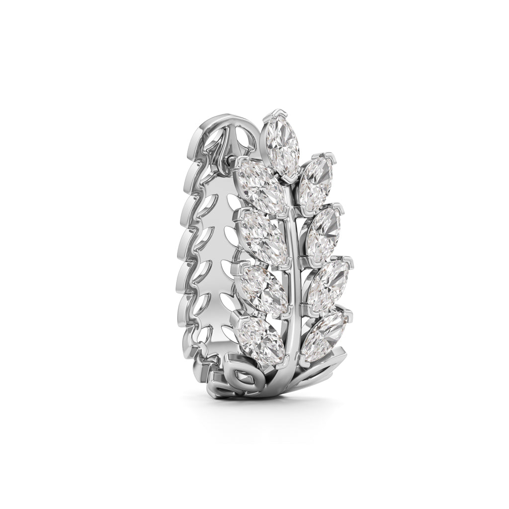 1.75Ct Marquise Shape Hoops Earrings