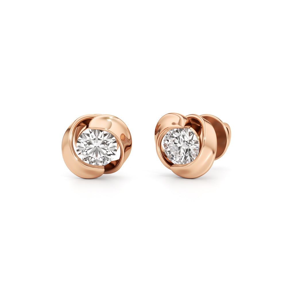 1.00Ct Round Shape Solitaire Studs Earrings