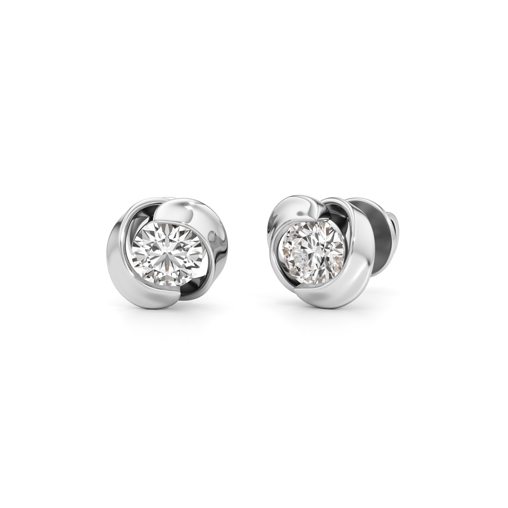 1.00Ct Round Shape Solitaire Studs Earrings