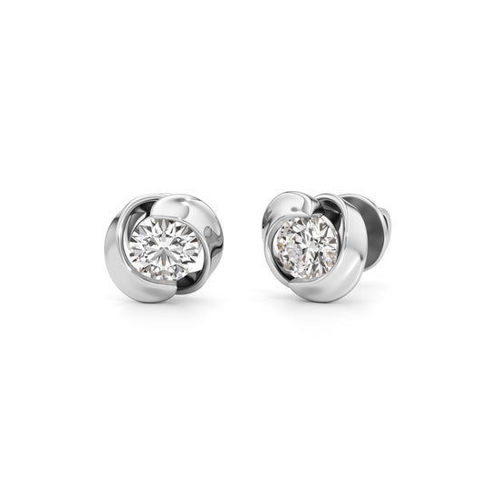 1.00Ct Round Shape Solitaire Studs Earrings