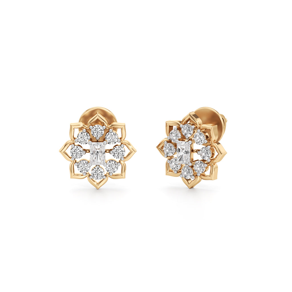 Lustrous Round & Radiant Studs