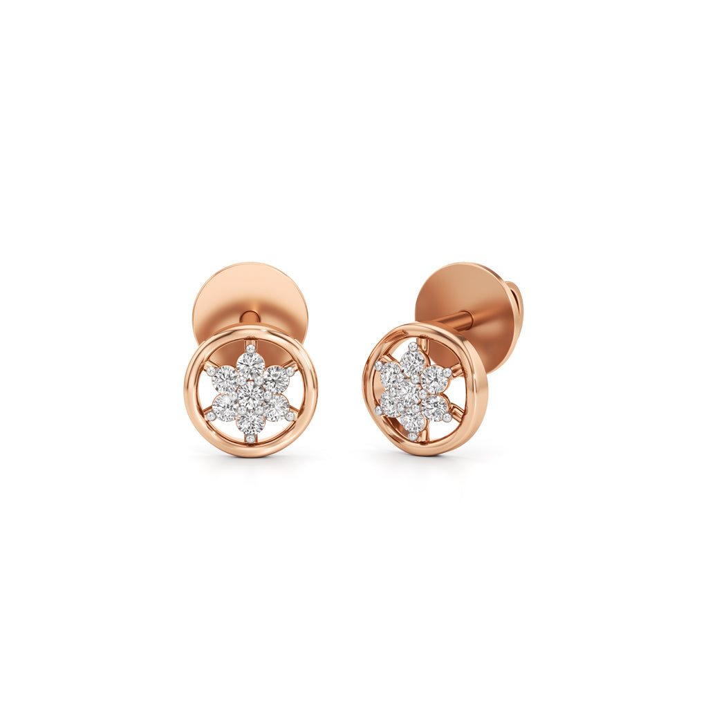 0.25Ct Round Shape Fancy Stud