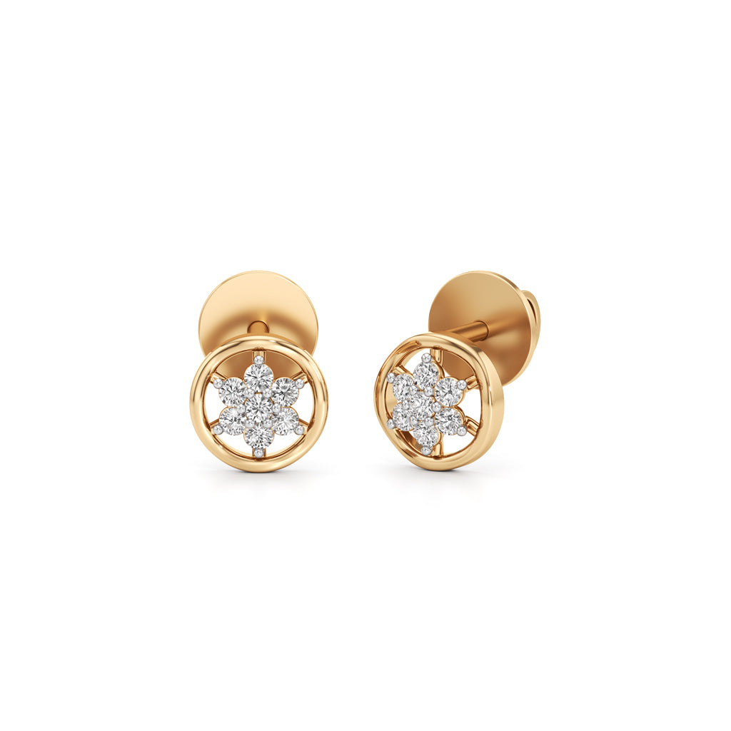 0.25Ct Round Shape Fancy Stud