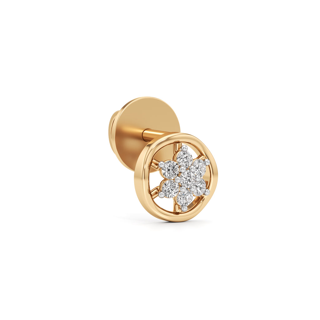 0.25Ct Round Shape Fancy Stud