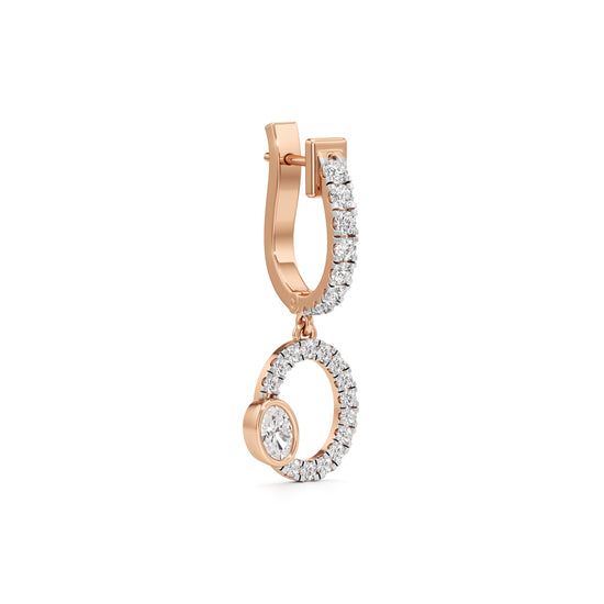 Gleaming Hoop Diamond Gold Earrings