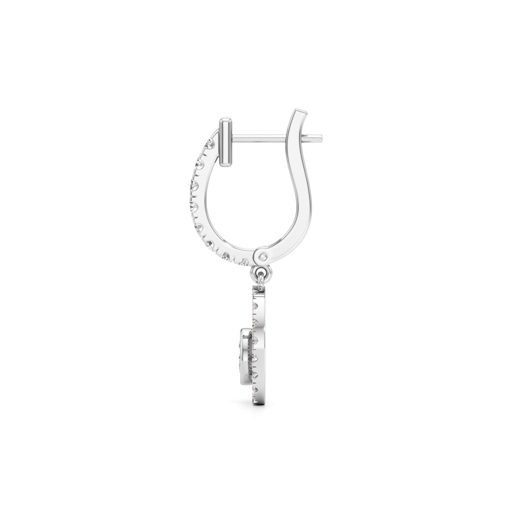 Gleaming Hoop Diamond Gold Earrings