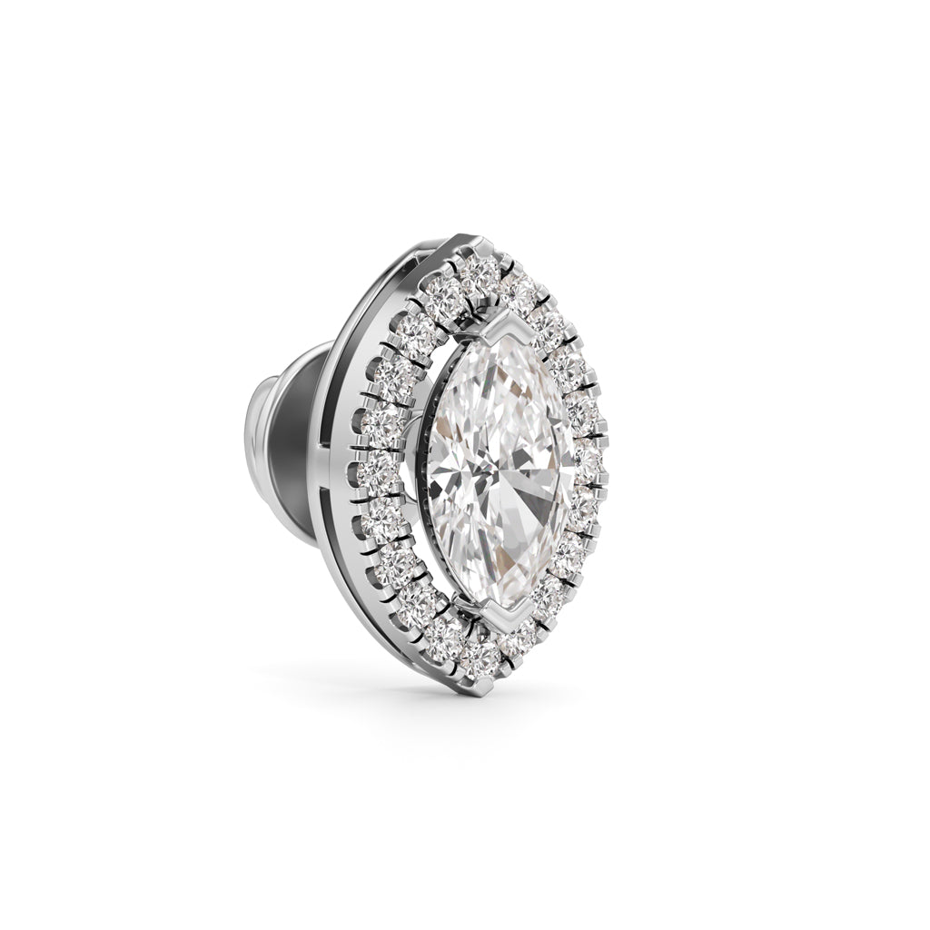 1.25Ct Halo Stud Diamond Gold Earrings