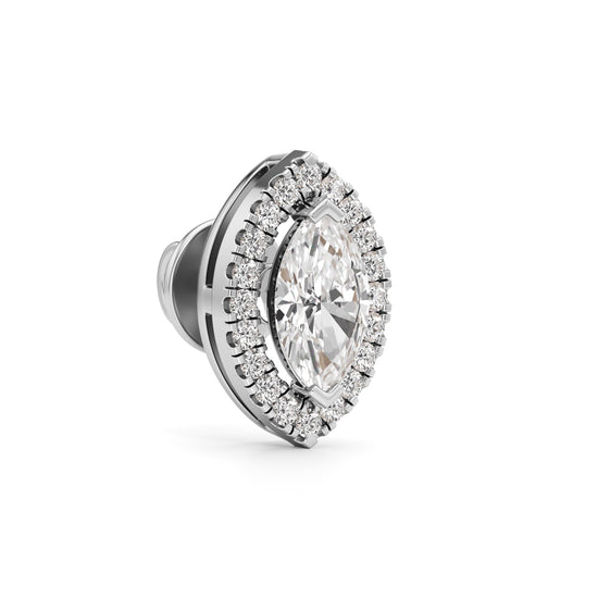 1.25Ct Halo Stud Diamond Gold Earrings