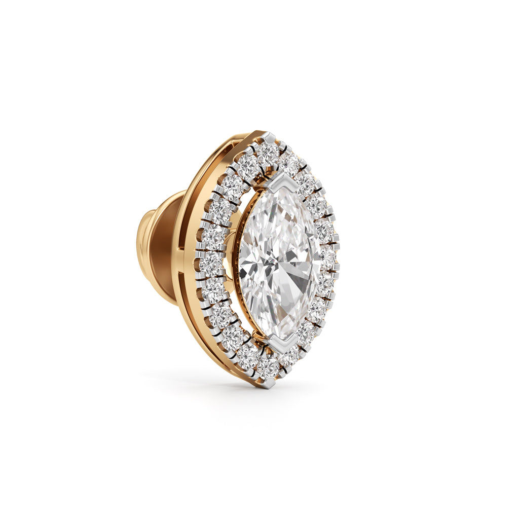 1.25Ct Halo Stud Diamond Gold Earrings