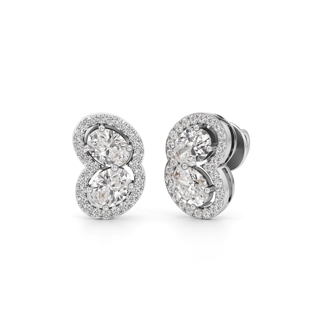 1.50Ct Fancy Stud Diamond Gold Earrings