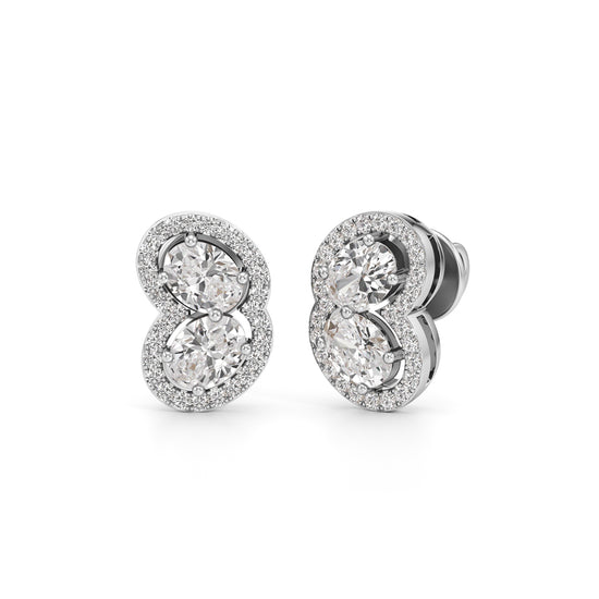 1.50Ct Fancy Stud Diamond Gold Earrings