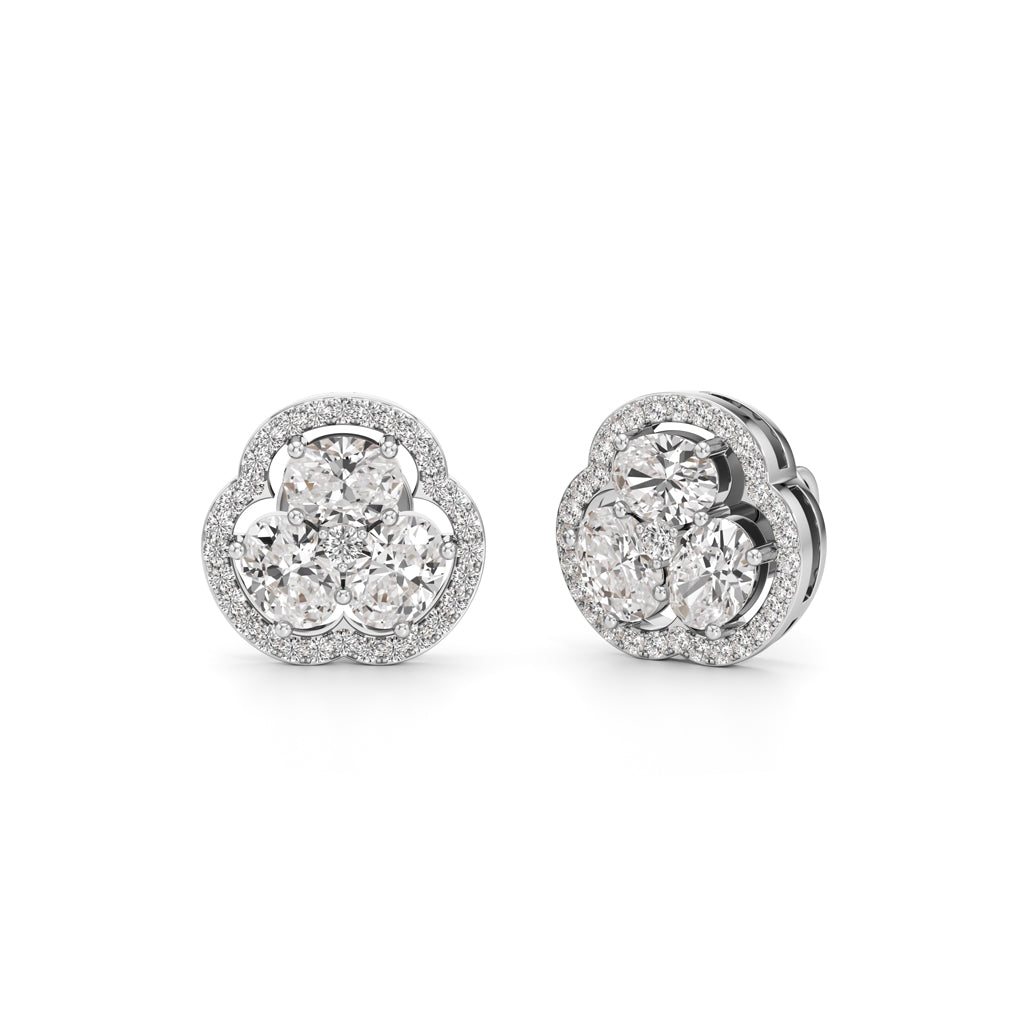 Fancy Stud Diamond Gold Earrings