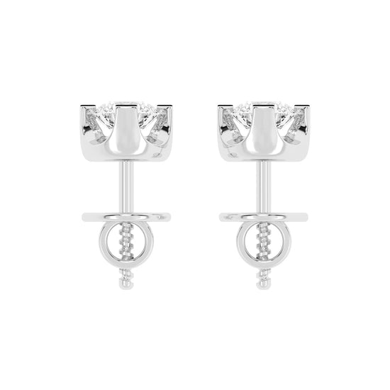 Classic Platinum Round Diamond Stud Earrings