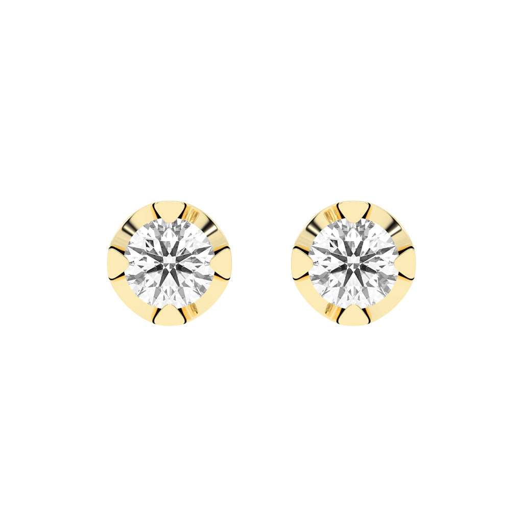 Classic Platinum Round Diamond Stud Earrings