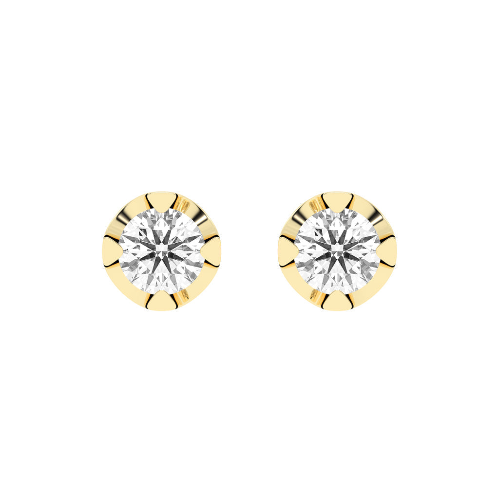 Classic Platinum Round Diamond Stud Earrings