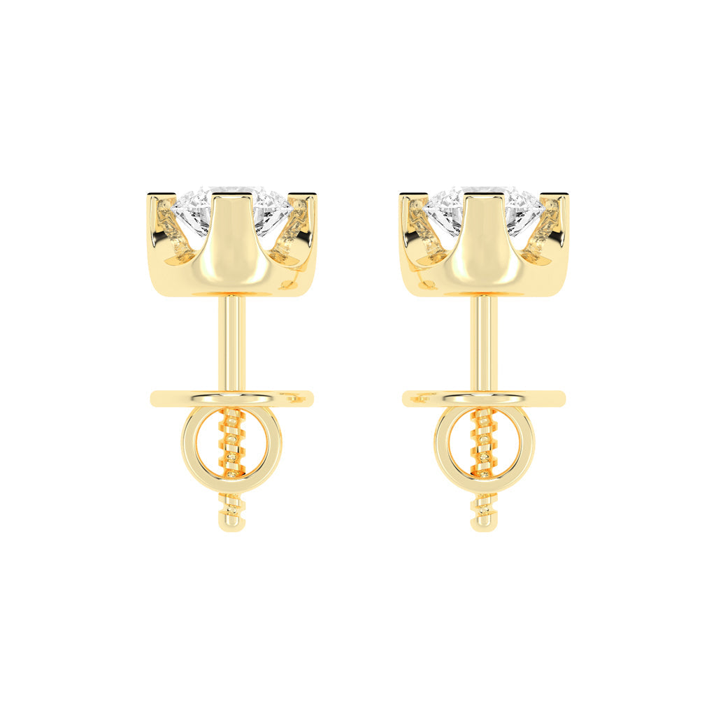 Classic Platinum Round Diamond Stud Earrings