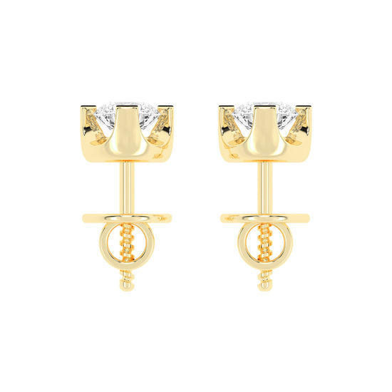 Classic Platinum Round Diamond Stud Earrings