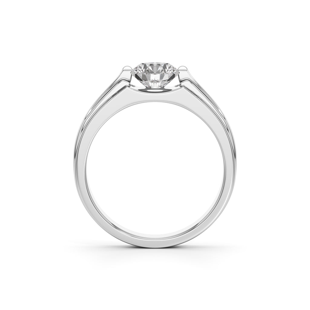 Majestic Dual-Tone Solitaire Diamond Ring for Men