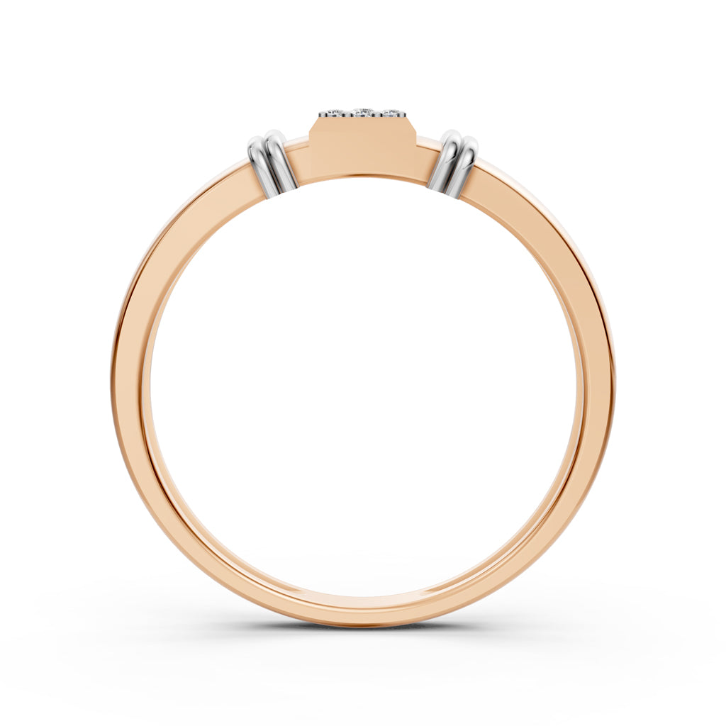 Dual-Tone Gold Brilliant Cluster Diamond Ring