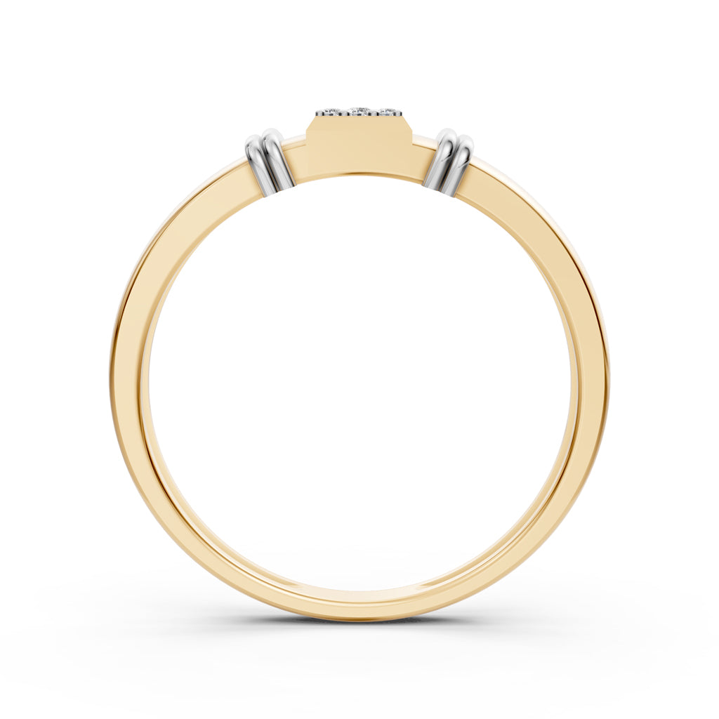 Dual-Tone Gold Brilliant Cluster Diamond Ring