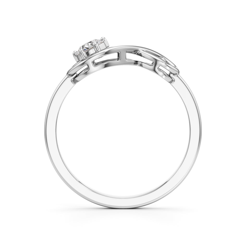 Delorielle Criss-Cross Round Cut Delicate Ring