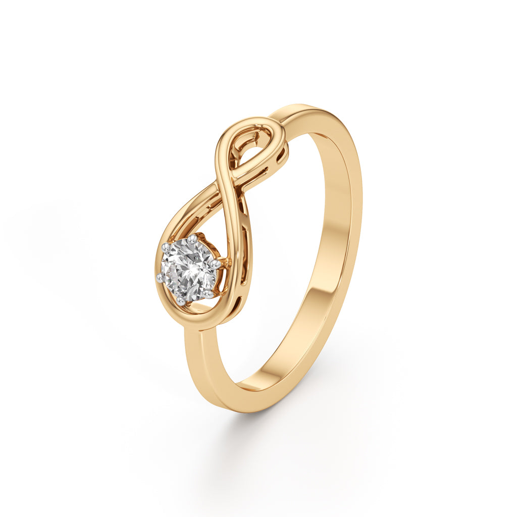 Delorielle Criss-Cross Round Cut Delicate Ring