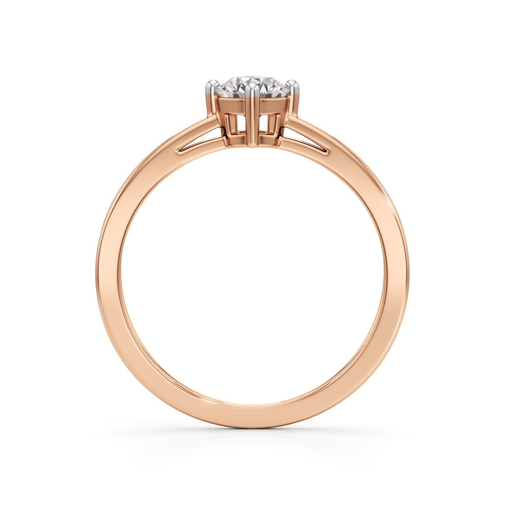 Delicine Twist Round Cut Delicate Ring