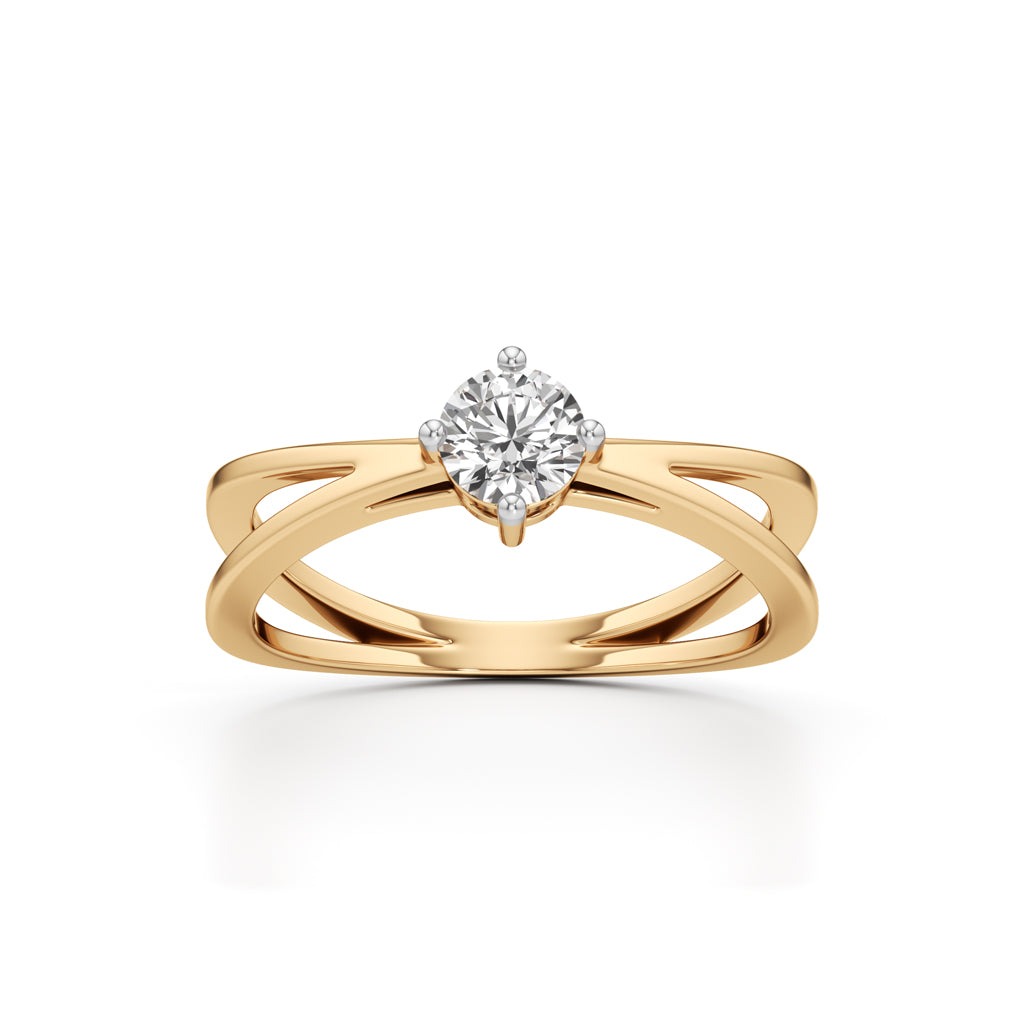 Delicine Twist Round Cut Delicate Ring