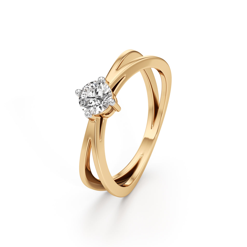 Delicine Twist Round Cut Delicate Ring
