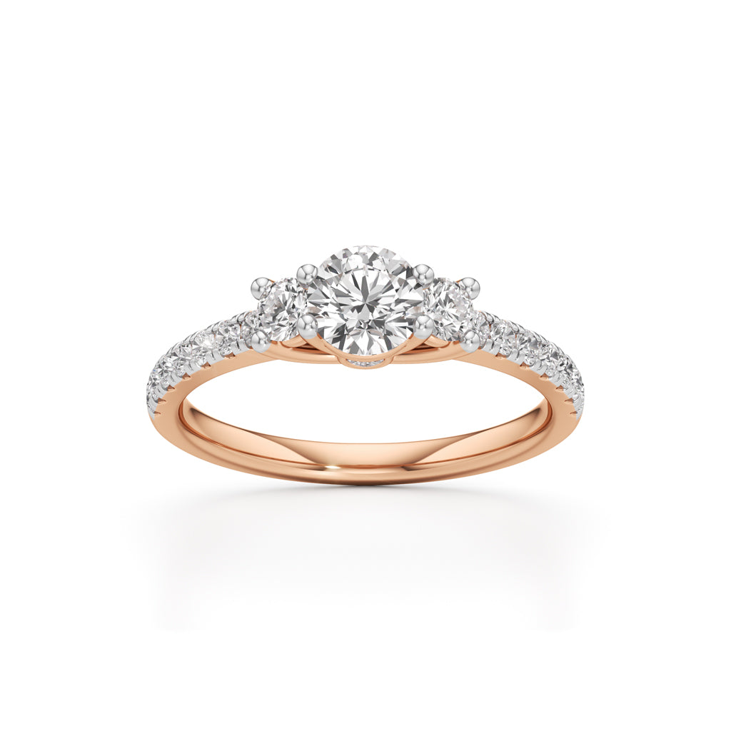 Commitra 1ct round cut engagement ring