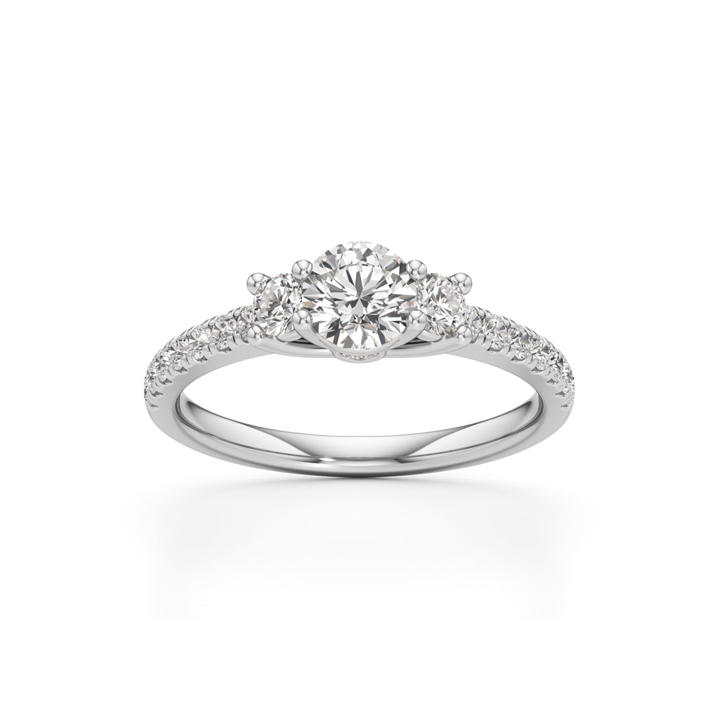 Commitra 1ct round cut engagement ring