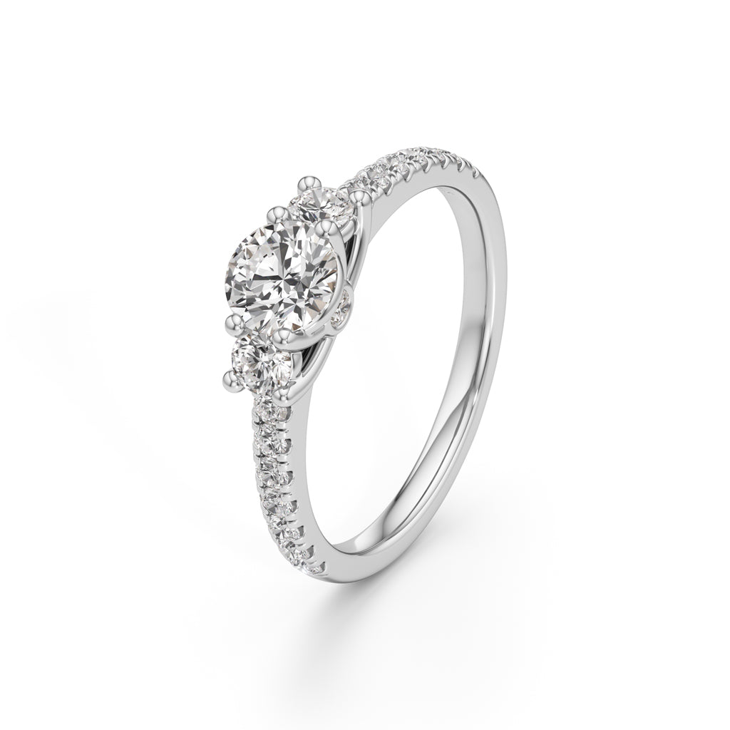 Commitra 1ct round cut engagement ring