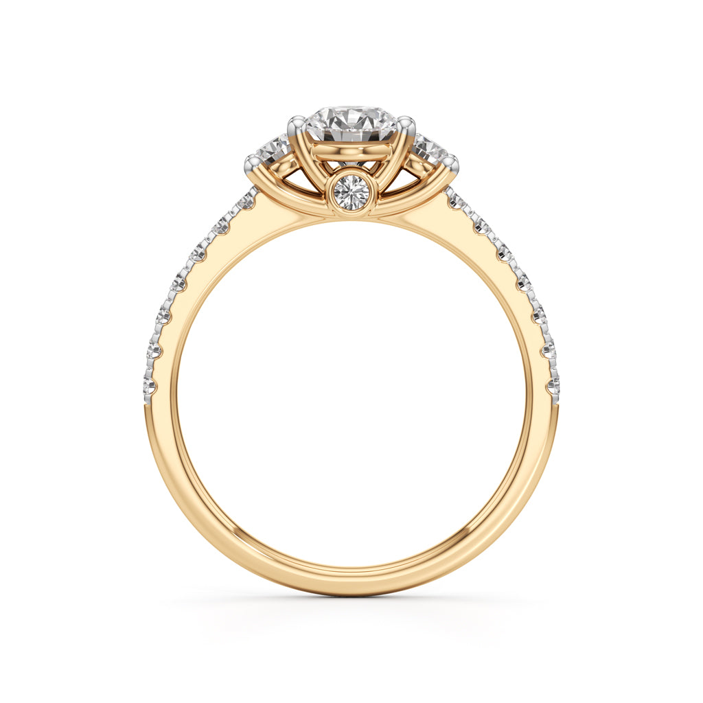 Commitra 1ct round cut engagement ring