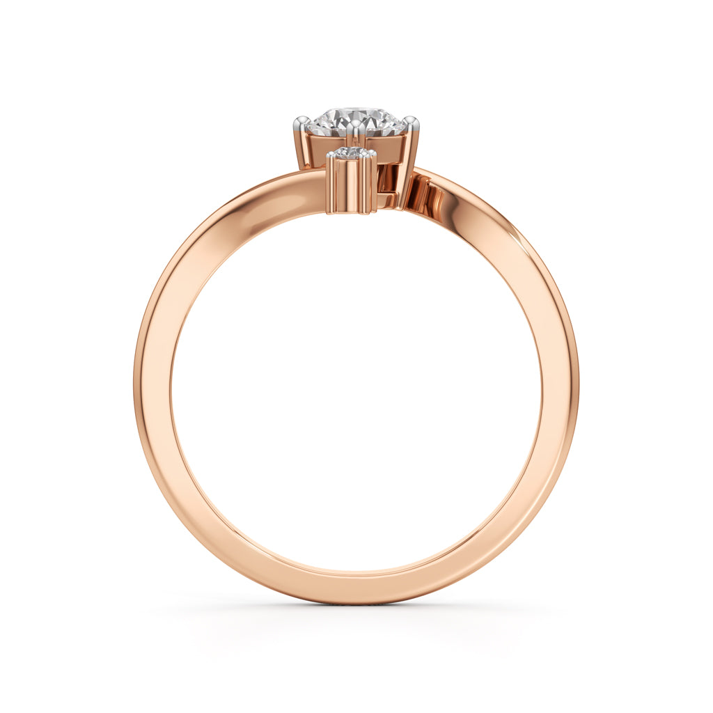 Deliraine 025Ct Bypass Round Cut Delicate Ring