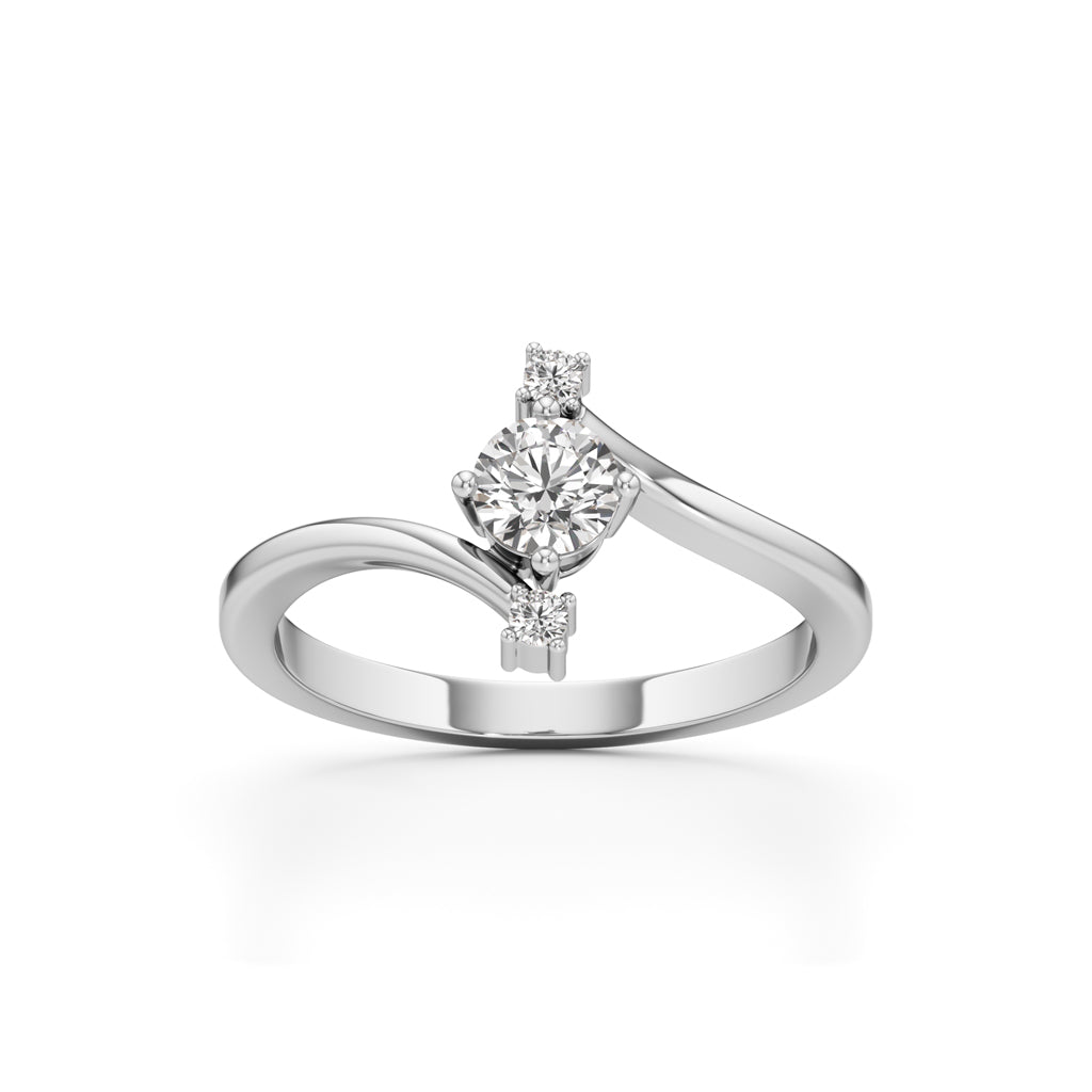 Deliraine 025Ct Bypass Round Cut Delicate Ring