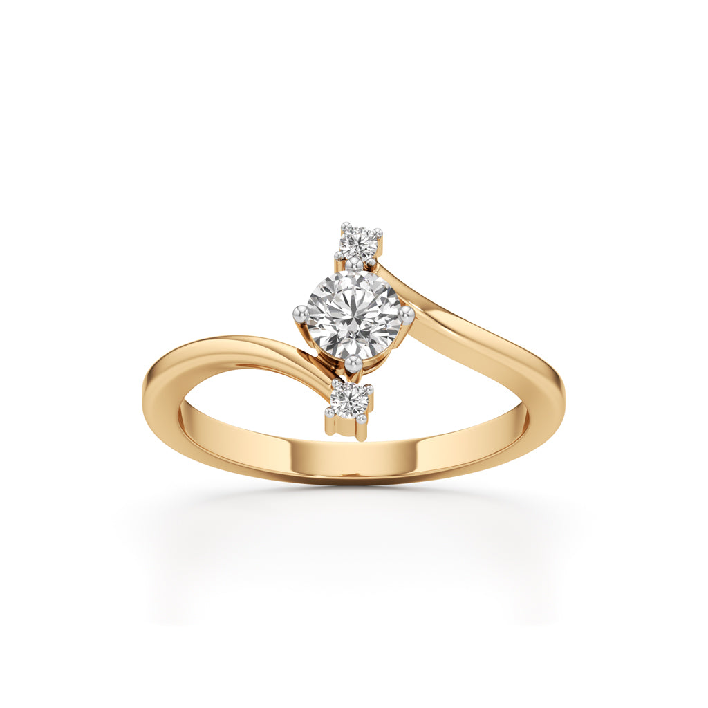 Deliraine 025Ct Bypass Round Cut Delicate Ring