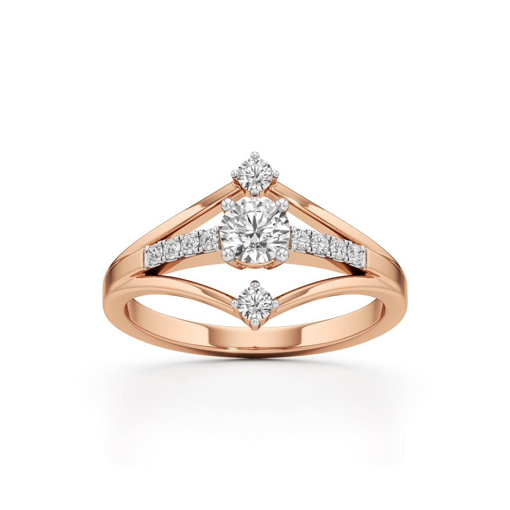 Auryana Split Shank Round Cut Classic Ring