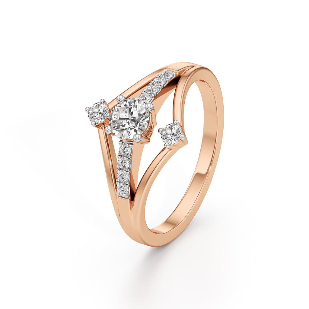 Auryana Split Shank Round Cut Classic Ring
