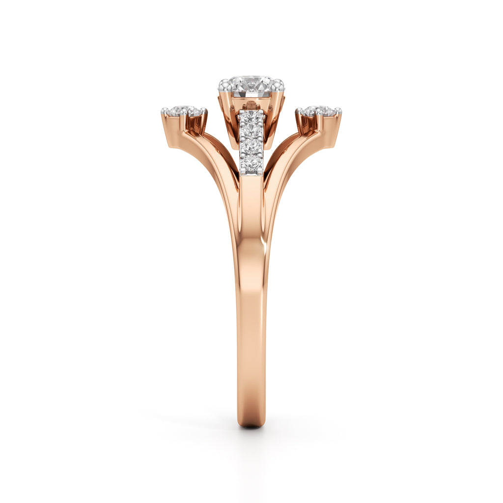 Auryana Split Shank Round Cut Classic Ring