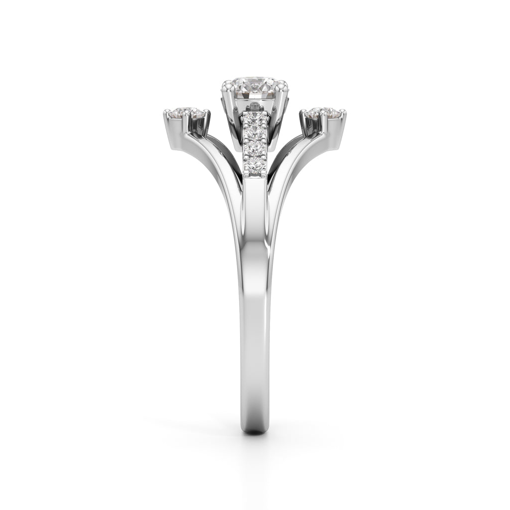 Auryana Split Shank Round Cut Classic Ring