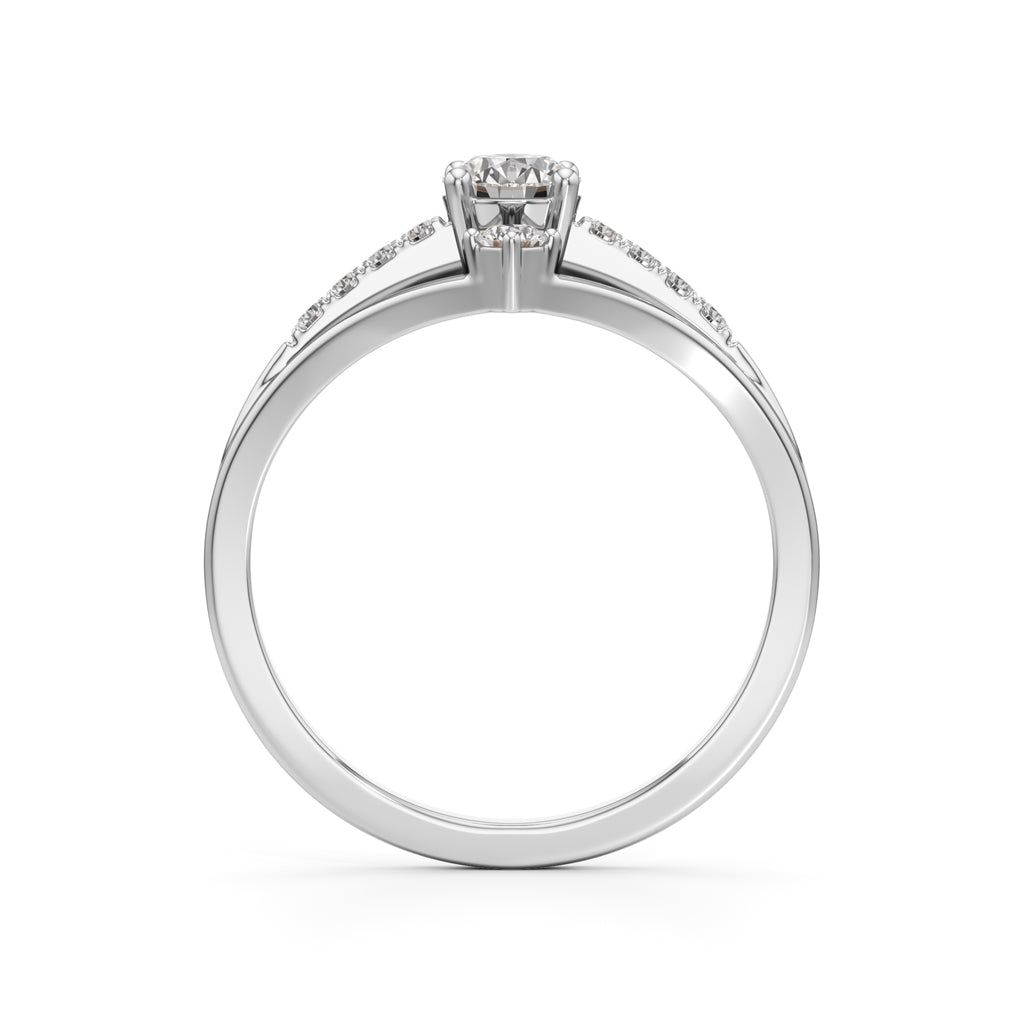 Auryana Split Shank Round Cut Classic Ring