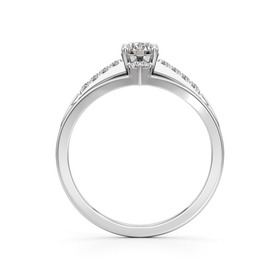 Auryana Split Shank Round Cut Classic Ring