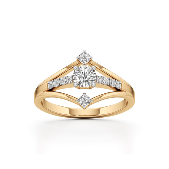 Auryana Split Shank Round Cut Classic Ring