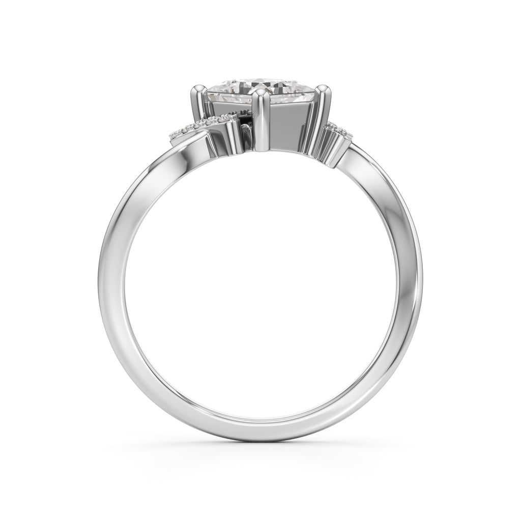 Aureliax 075Ct Curve Shank Princess Cut Classic Ring