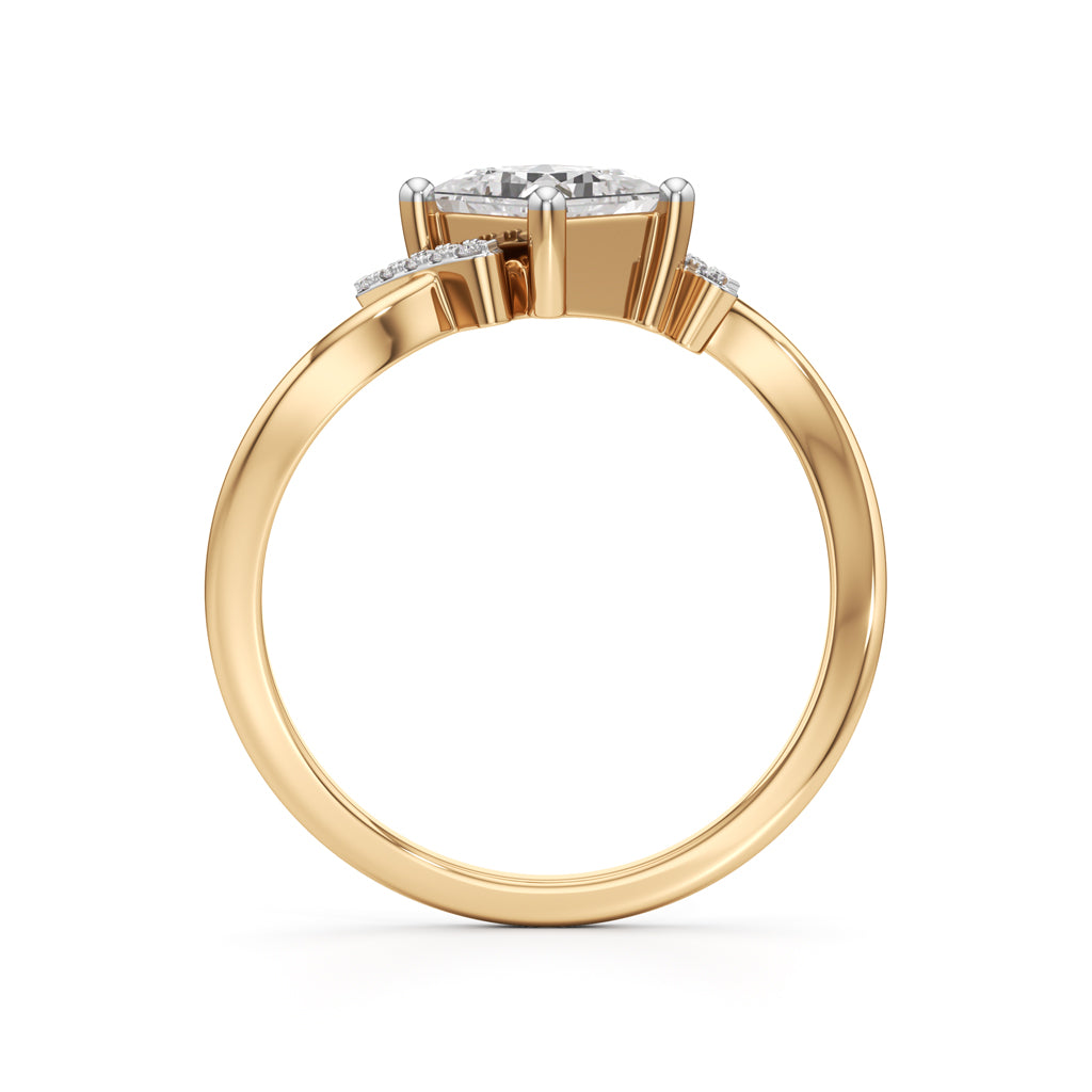 Aureliax 075Ct Curve Shank Princess Cut Classic Ring